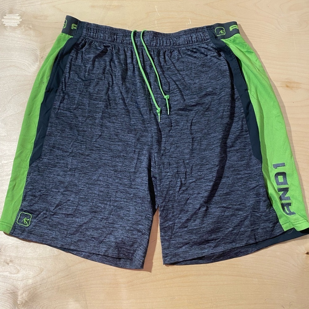 AND1 Men's Gray and Green Athletic Shorts 3 XL (HP) - Picture 2 of 9